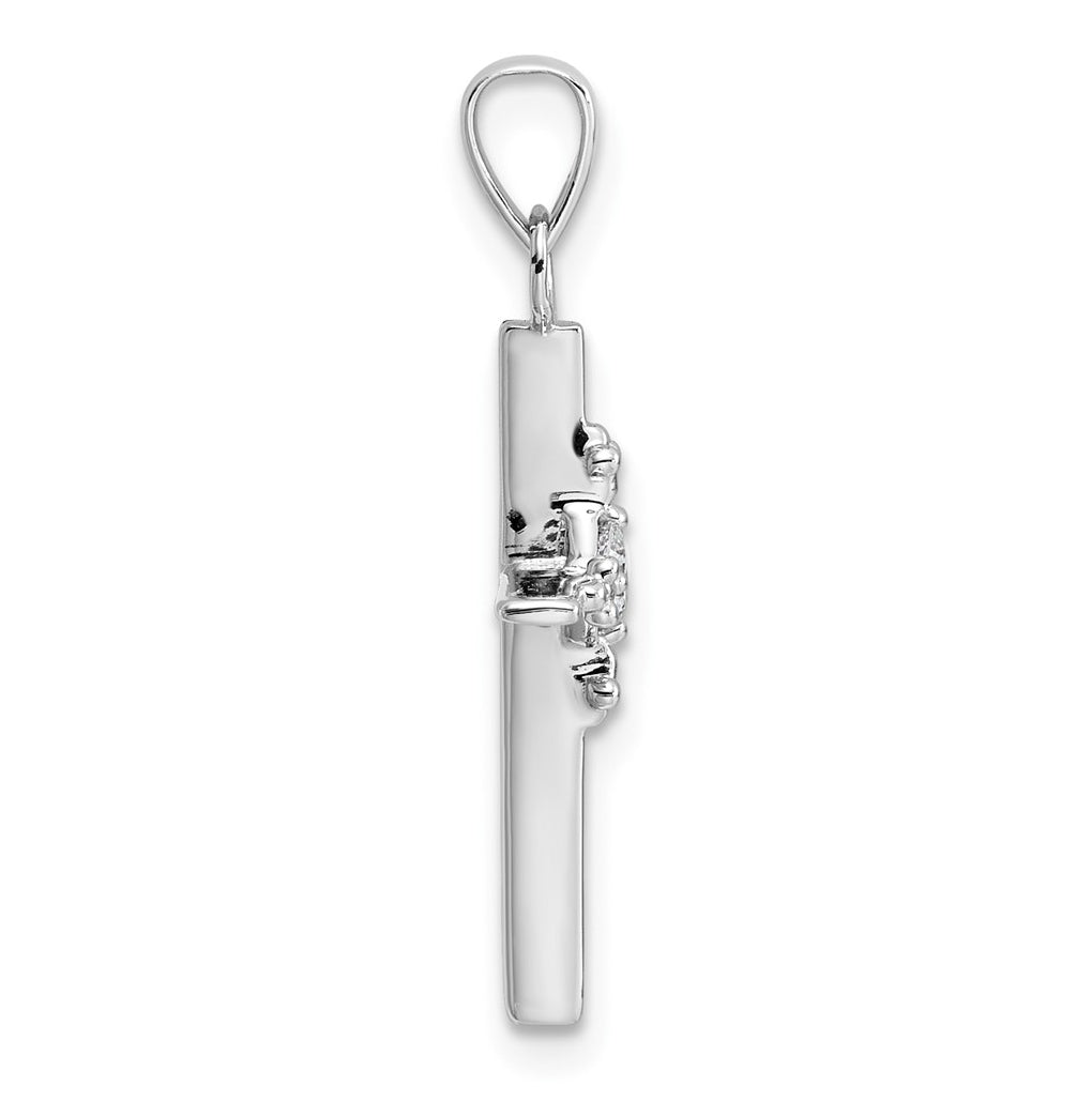 14K Yellow Gold .02ct. Lab Grown Diamond VS/SI+ G+ Polished Complete Budded Cross Pendant – Elegant Jewelry Gift for Birthday, Anniversary, Engagement, Wedding