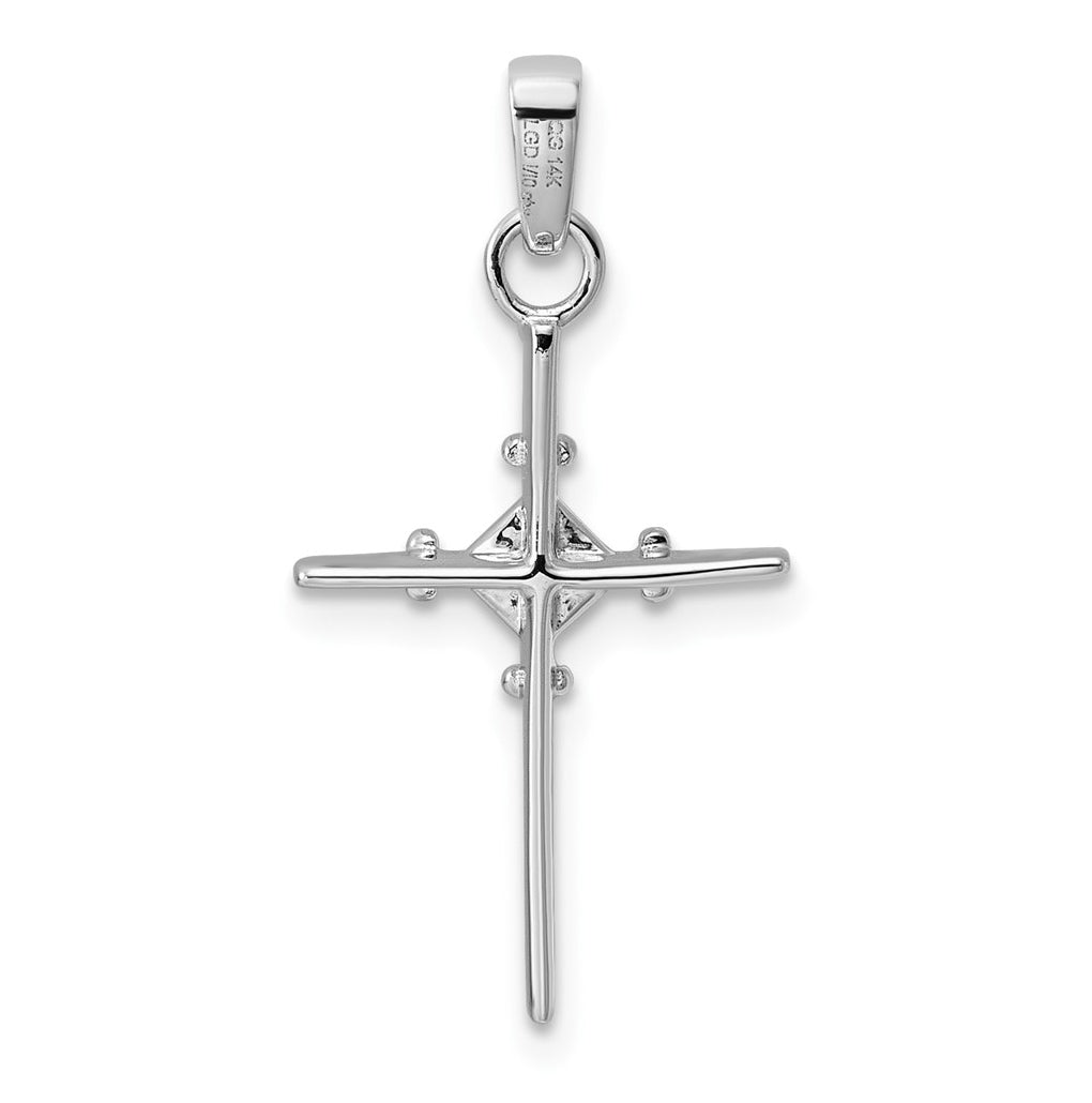 14K Yellow Gold .02ct. Lab Grown Diamond VS/SI+ G+ Polished Complete Budded Cross Pendant – Elegant Jewelry Gift for Birthday, Anniversary, Engagement, Wedding