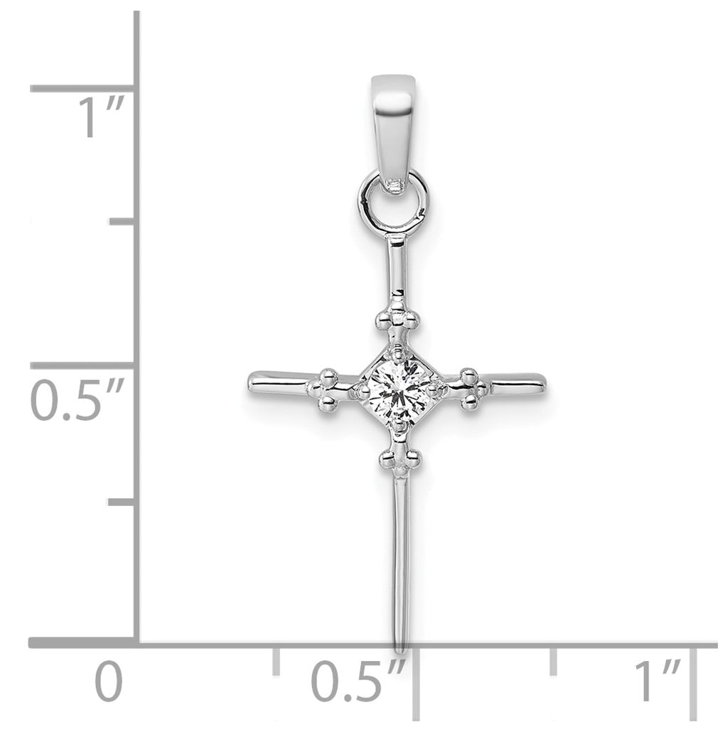 14K Yellow Gold .02ct. Lab Grown Diamond VS/SI+ G+ Polished Complete Budded Cross Pendant – Elegant Jewelry Gift for Birthday, Anniversary, Engagement, Wedding