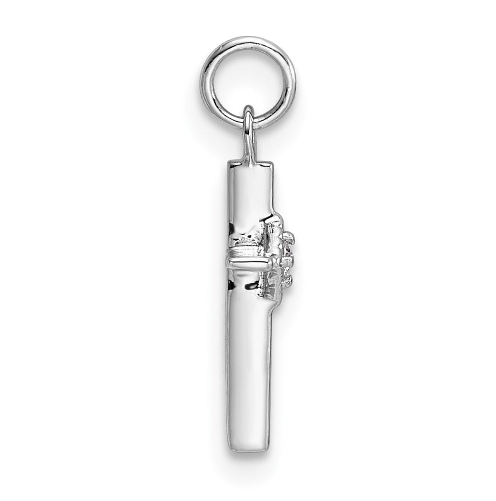 14k White Gold .02ct. Lab Grown Diamond VS/SI+ G+ Complete Cross Pendant – Elegant Jewelry Gift for Birthday, Anniversary, Engagement, Wedding