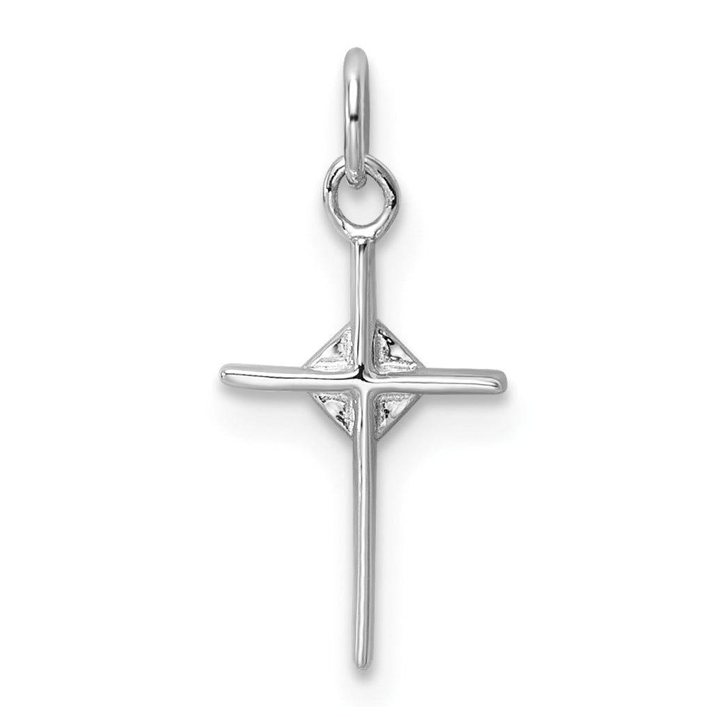 14k White Gold .02ct. Lab Grown Diamond VS/SI+ G+ Complete Cross Pendant – Elegant Jewelry Gift for Birthday, Anniversary, Engagement, Wedding
