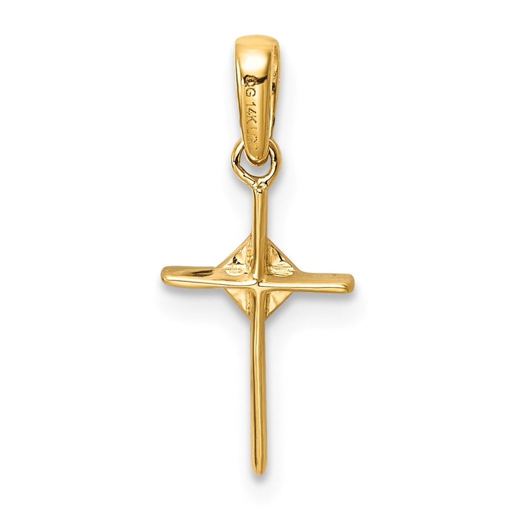 14k White Gold .02ct. Lab Grown Diamond VS/SI+ G+ Complete Cross Pendant – Elegant Jewelry Gift for Birthday, Anniversary, Engagement, Wedding