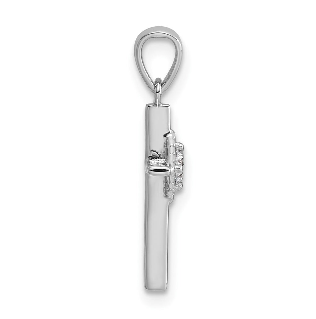 14k White Gold .02ct. Lab Grown Diamond VS/SI+ G+ Complete Cross Pendant – Elegant Jewelry Gift for Birthday, Anniversary, Engagement, Wedding