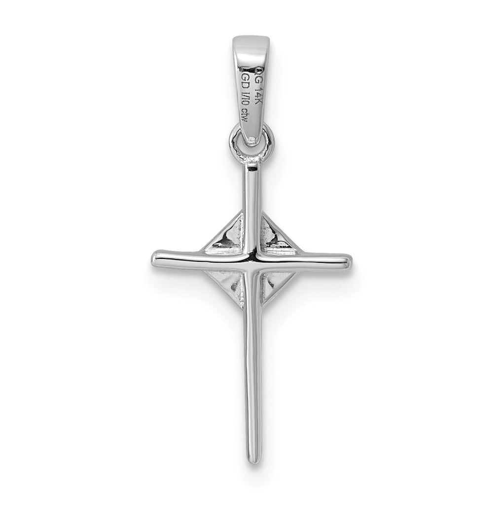 14k White Gold .02ct. Lab Grown Diamond VS/SI+ G+ Complete Cross Pendant – Elegant Jewelry Gift for Birthday, Anniversary, Engagement, Wedding