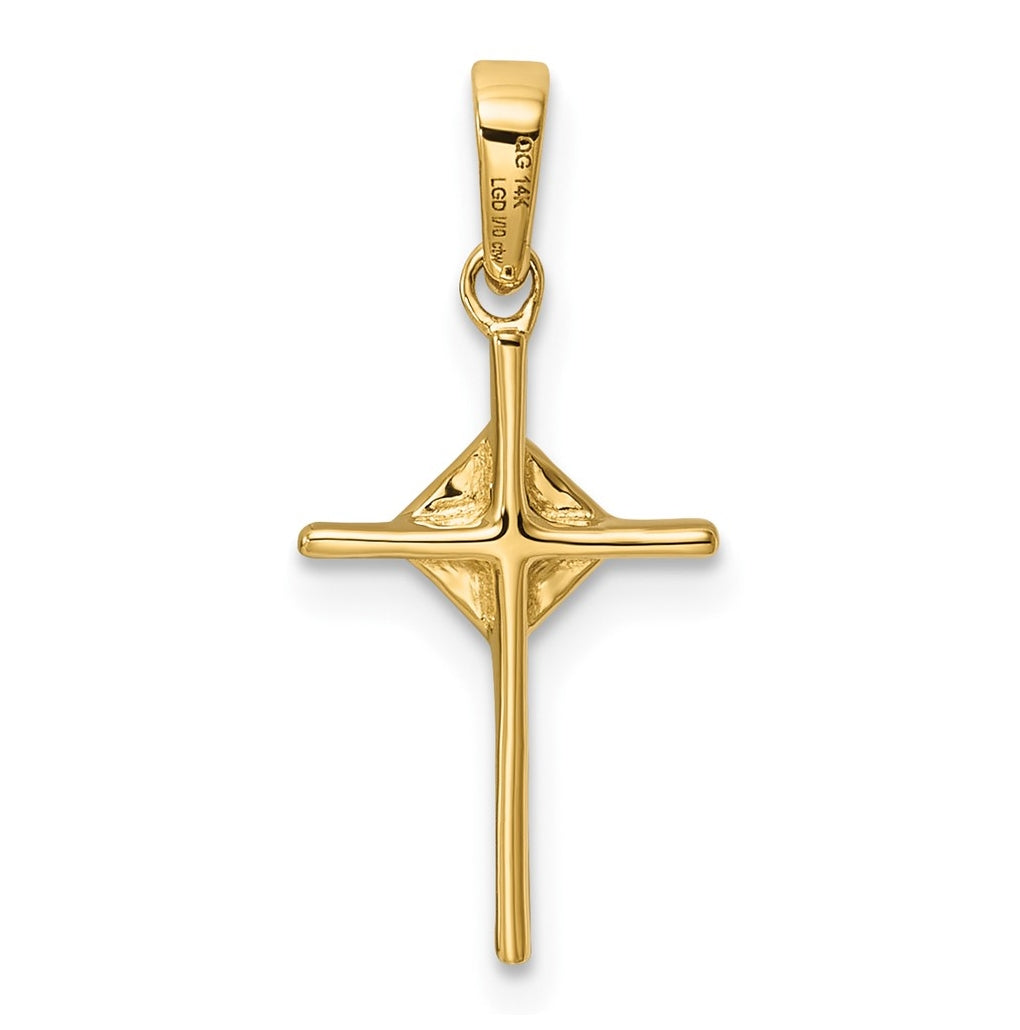 14k White Gold .02ct. Lab Grown Diamond VS/SI+ G+ Complete Cross Pendant – Elegant Jewelry Gift for Birthday, Anniversary, Engagement, Wedding