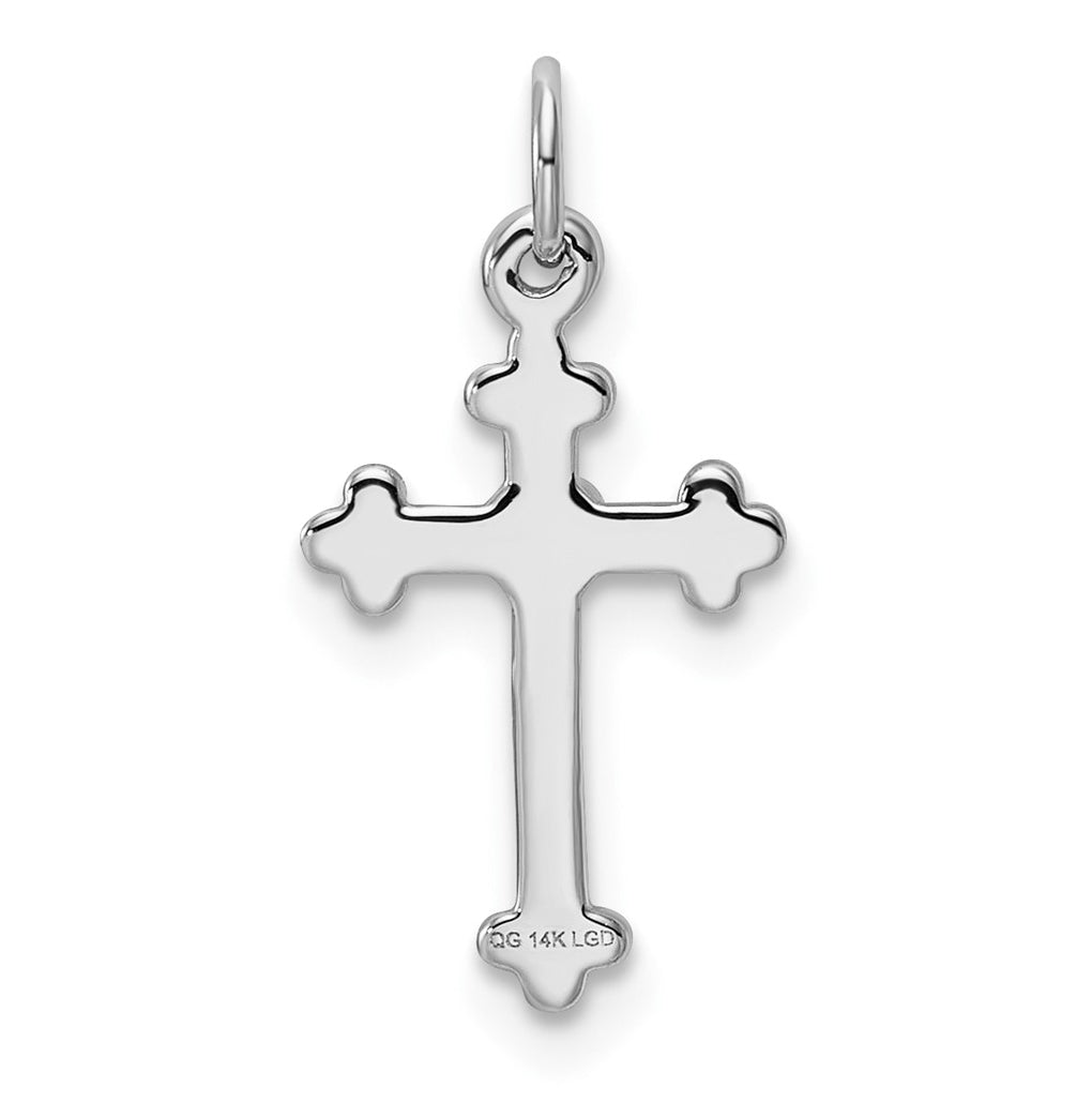 14K Yellow Gold .02ct. Lab Grown Diamond VS/SI+ G+ Complete Budded Cross Pendant – Elegant Jewelry Gift for Birthday, Anniversary, Engagement, Wedding