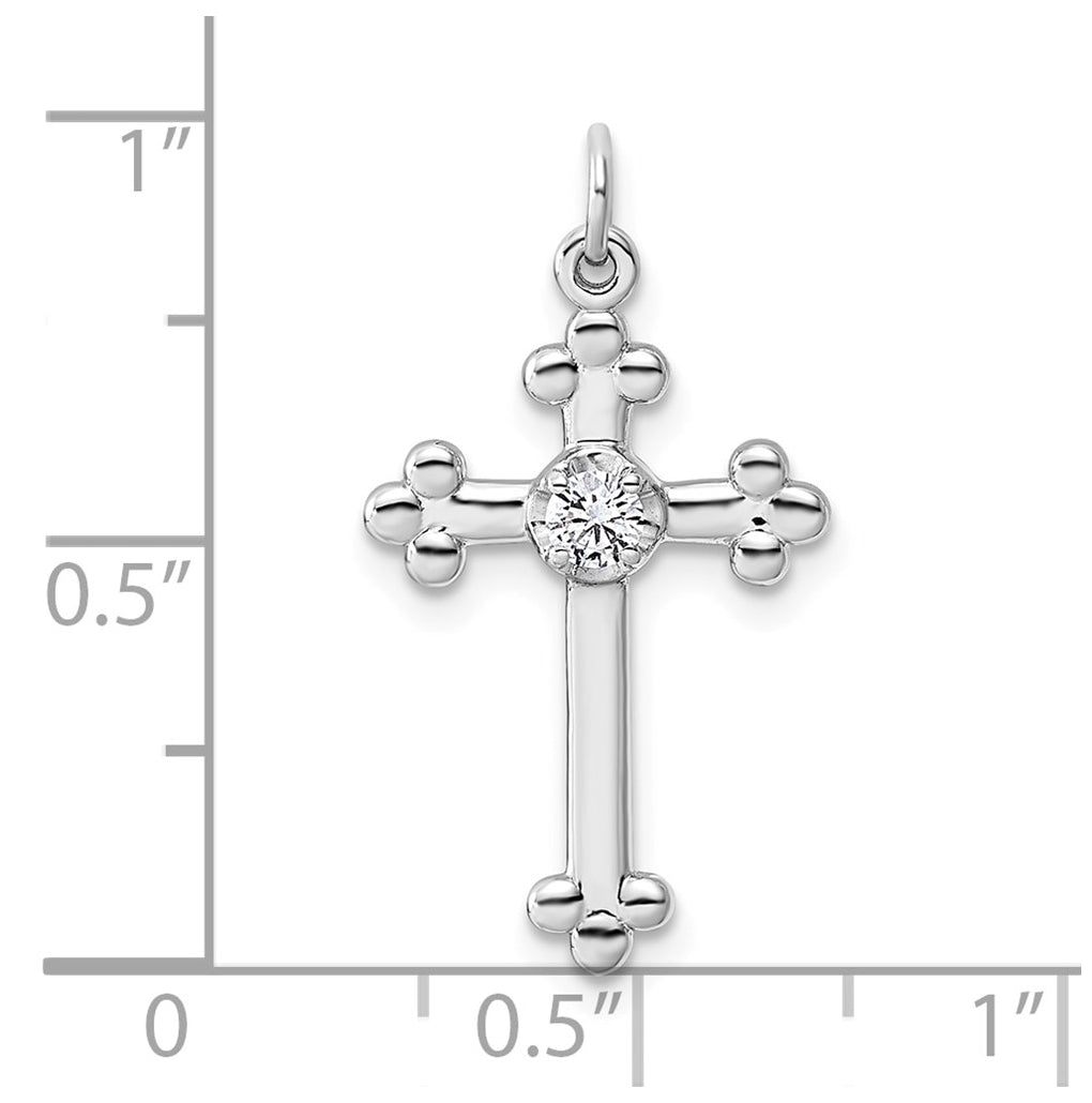 14K Yellow Gold .02ct. Lab Grown Diamond VS/SI+ G+ Complete Budded Cross Pendant – Elegant Jewelry Gift for Birthday, Anniversary, Engagement, Wedding