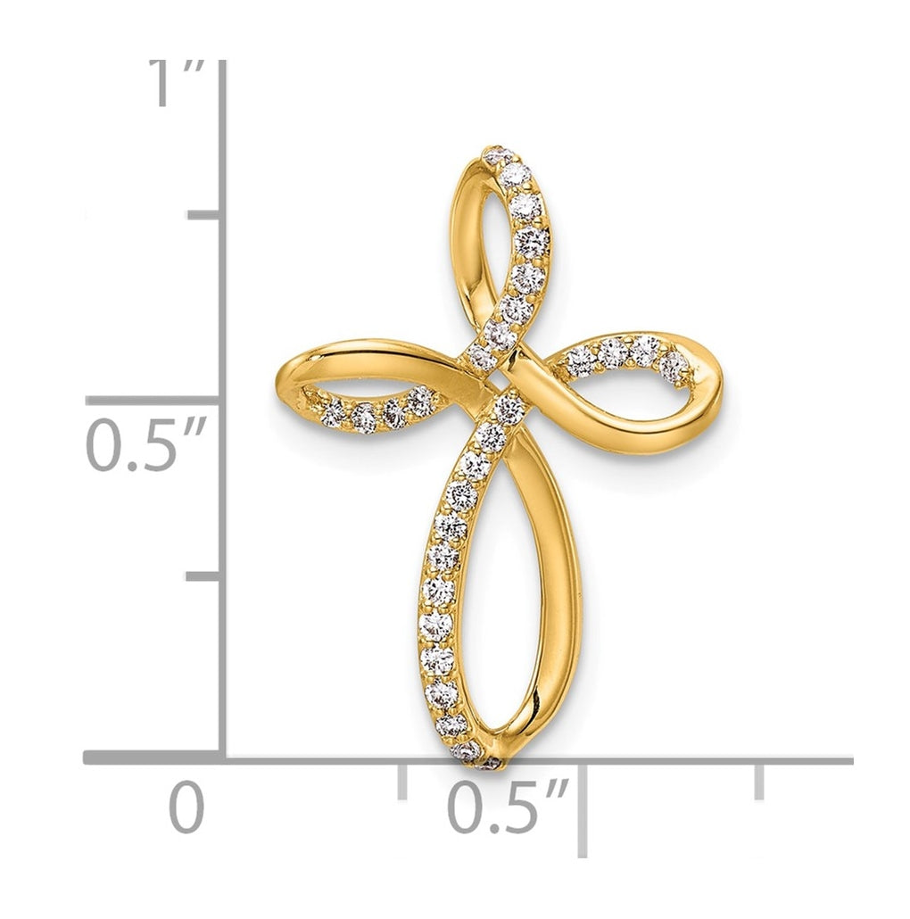 14k Yellow Gold 1/5ct. Lab Grown Diamond VS/SI+ G+ Complete Cross Chain Slide – Elegant Jewelry Gift for Birthday, Anniversary, Engagement, Wedding