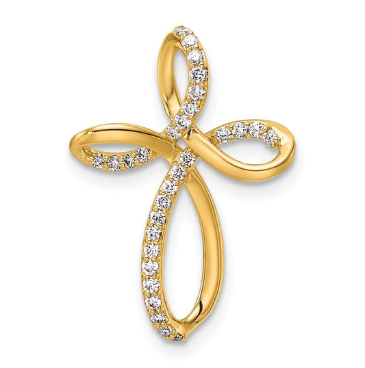 14k Yellow Gold 1/5ct. Lab Grown Diamond VS/SI+ G+ Complete Cross Chain Slide – Elegant Jewelry Gift for Birthday, Anniversary, Engagement, Wedding