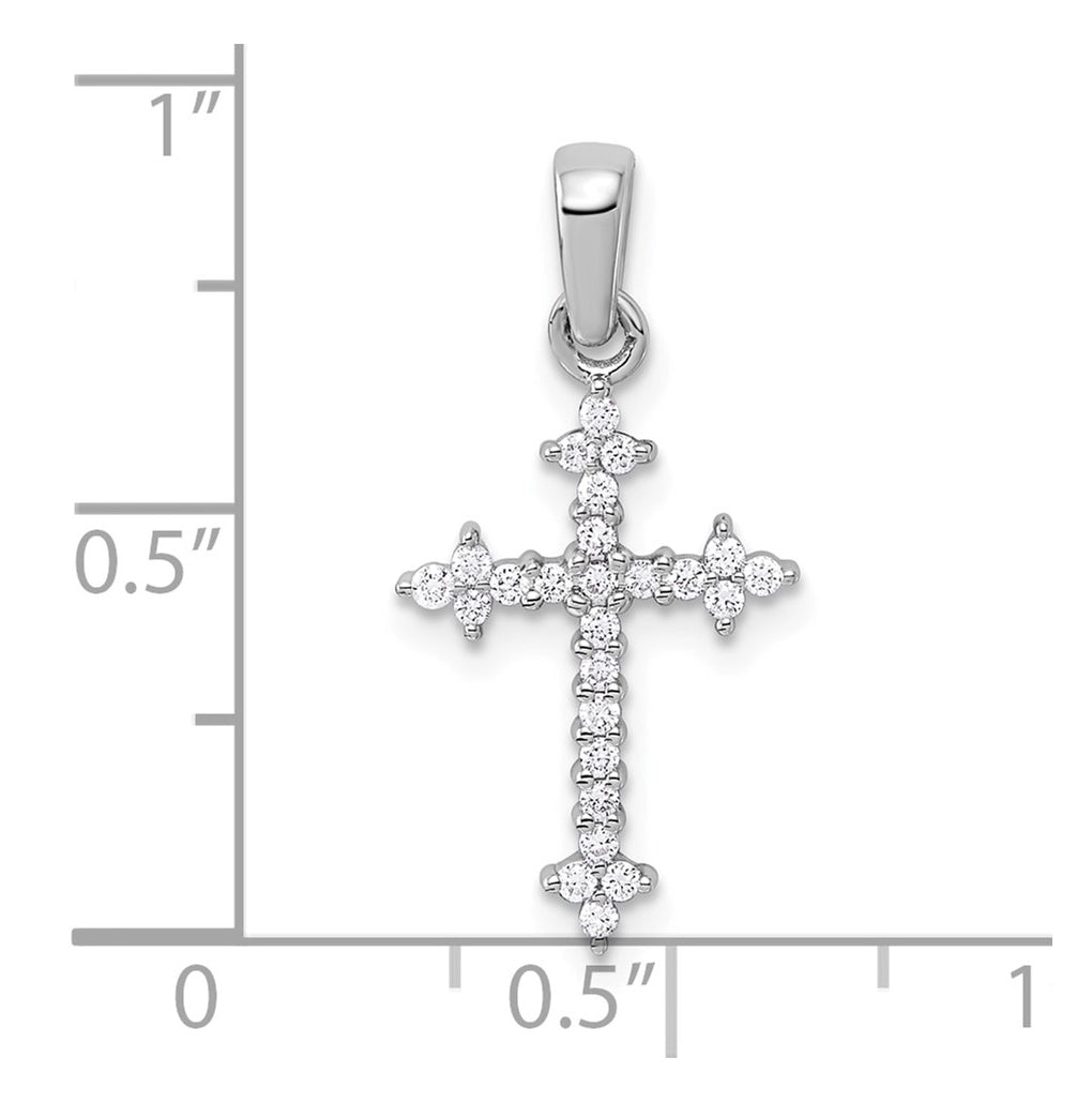 10K Yellow Gold 1/5ct. Lab Grown Diamond VS/SI+ G+ Complete Fleur de Lis Cross Pendant – Elegant Jewelry Gift for Birthday, Anniversary, Engagement, Wedding