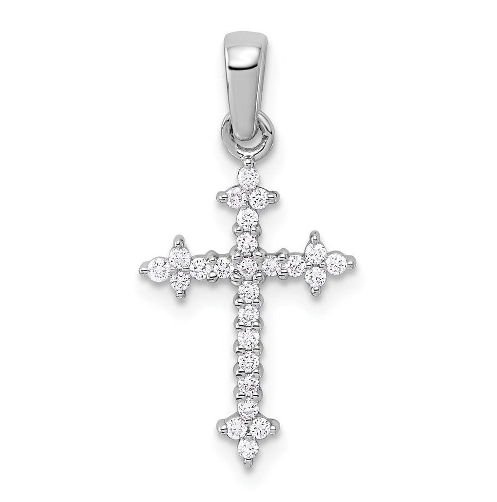 10K Yellow Gold 1/5ct. Lab Grown Diamond VS/SI+ G+ Complete Fleur de Lis Cross Pendant – Elegant Jewelry Gift for Birthday, Anniversary, Engagement, Wedding