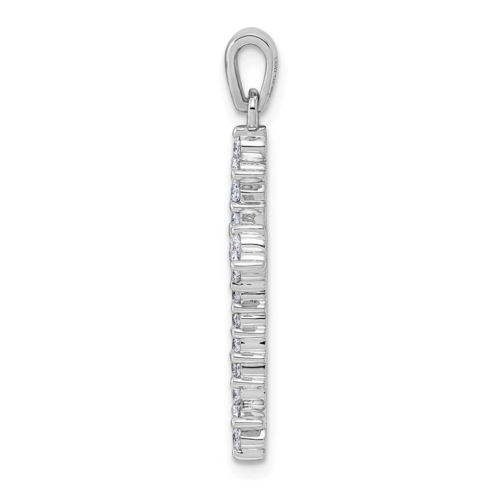 10K Yellow Gold 1/5ct. Lab Grown Diamond VS/SI+ G+ Complete Fleur de Lis Cross Pendant – Elegant Jewelry Gift for Birthday, Anniversary, Engagement, Wedding