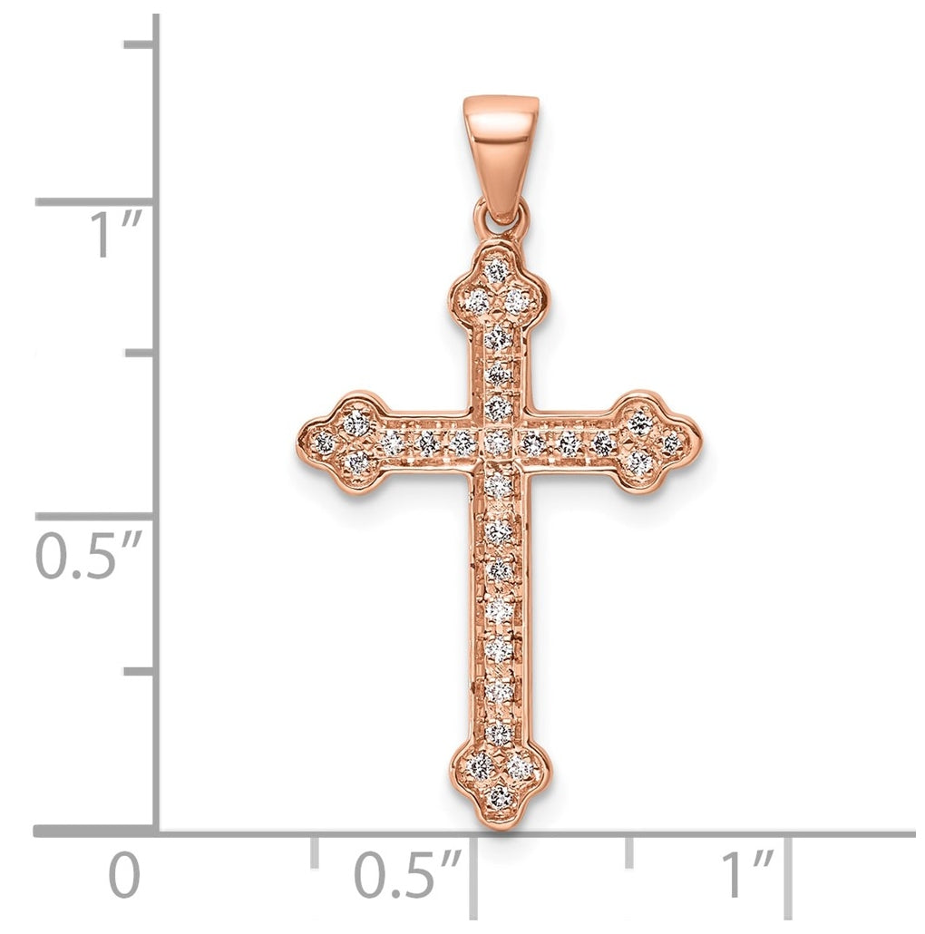 14K Yellow Gold 1/6ct. Lab Grown Diamond VS/SI+ G+ Complete Cross Pendant – Elegant Jewelry Gift for Birthday, Anniversary, Engagement, Wedding