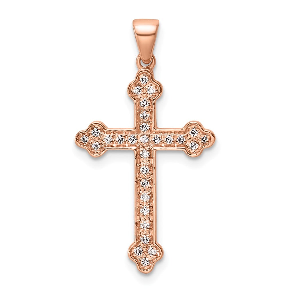 14K Yellow Gold 1/6ct. Lab Grown Diamond VS/SI+ G+ Complete Cross Pendant – Elegant Jewelry Gift for Birthday, Anniversary, Engagement, Wedding