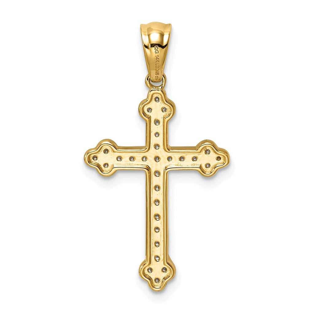10K Yellow Gold 1/6ct. Lab Grown Diamond VS/SI+ G+ Complete Cross Pendant – Elegant Jewelry Gift for Birthday, Anniversary, Engagement, Wedding