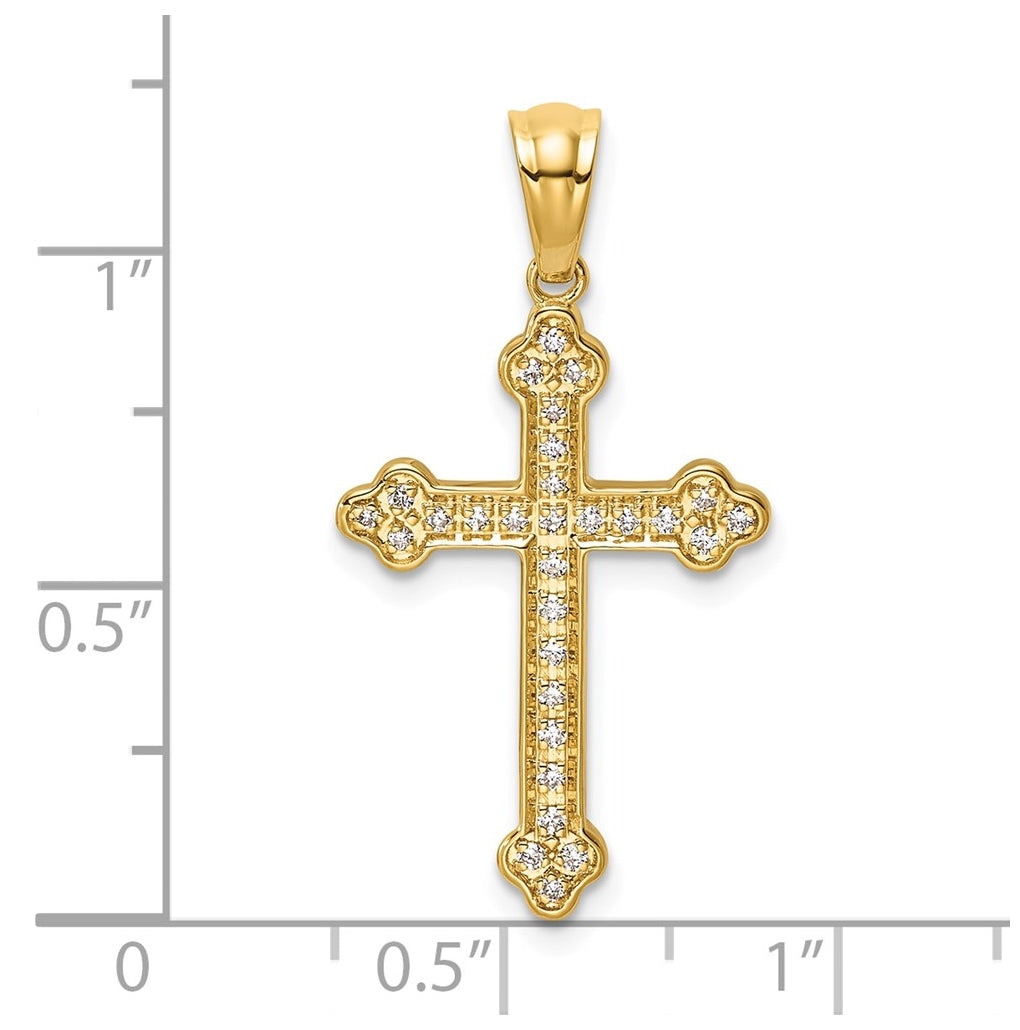10K Yellow Gold 1/6ct. Lab Grown Diamond VS/SI+ G+ Complete Cross Pendant – Elegant Jewelry Gift for Birthday, Anniversary, Engagement, Wedding