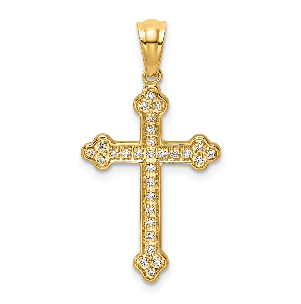 10K Yellow Gold 1/6ct. Lab Grown Diamond VS/SI+ G+ Complete Cross Pendant – Elegant Jewelry Gift for Birthday, Anniversary, Engagement, Wedding