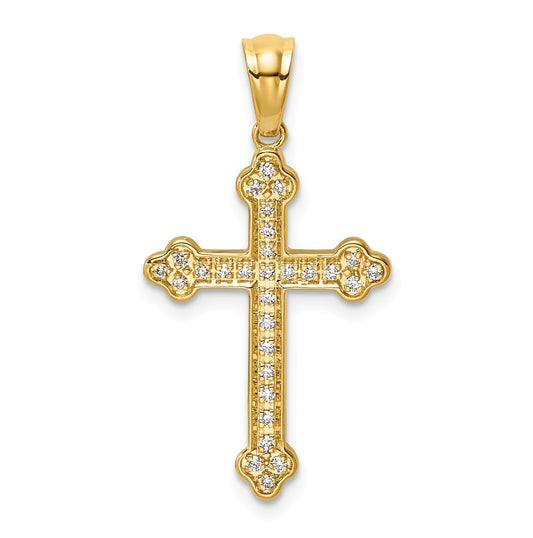 10K Yellow Gold 1/6ct. Lab Grown Diamond VS/SI+ G+ Complete Cross Pendant – Elegant Jewelry Gift for Birthday, Anniversary, Engagement, Wedding
