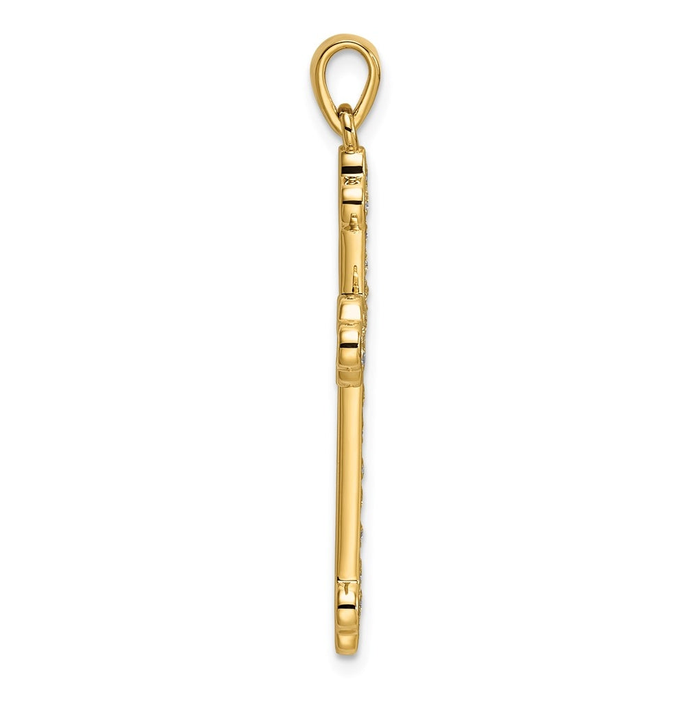 14K Yellow Gold 1/6ct. Lab Grown Diamond VS/SI+ G+ Complete Cross Pendant – Elegant Jewelry Gift for Birthday, Anniversary, Engagement, Wedding