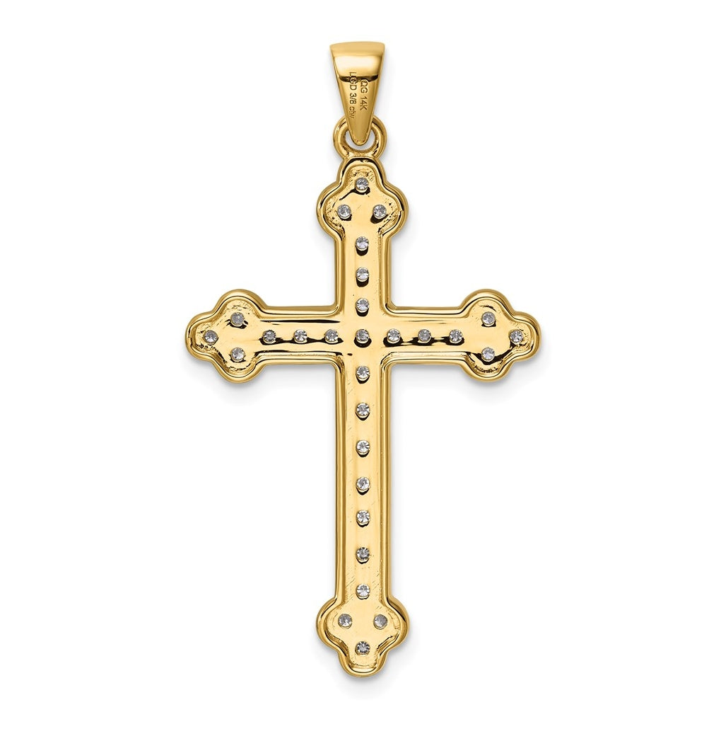 14K Yellow Gold 1/6ct. Lab Grown Diamond VS/SI+ G+ Complete Cross Pendant – Elegant Jewelry Gift for Birthday, Anniversary, Engagement, Wedding
