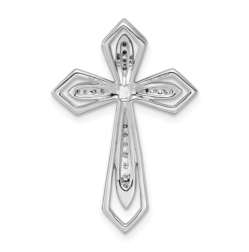 14k White Gold 1/6ct. Lab Grown Diamond VS/SI+ G+ Complete Cross Chain Slide – Elegant Jewelry Gift for Birthday, Anniversary, Engagement, Wedding