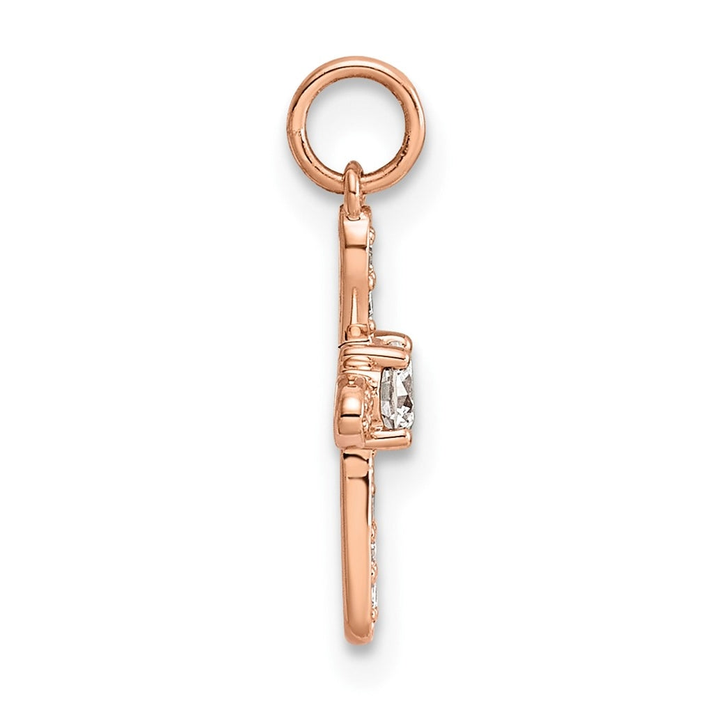 14k Rose Gold 1/6ct. Lab Grown Diamond VS/SI+ G+ Complete Cross Charm – Elegant Jewelry Gift for Birthday, Anniversary, Engagement, Wedding