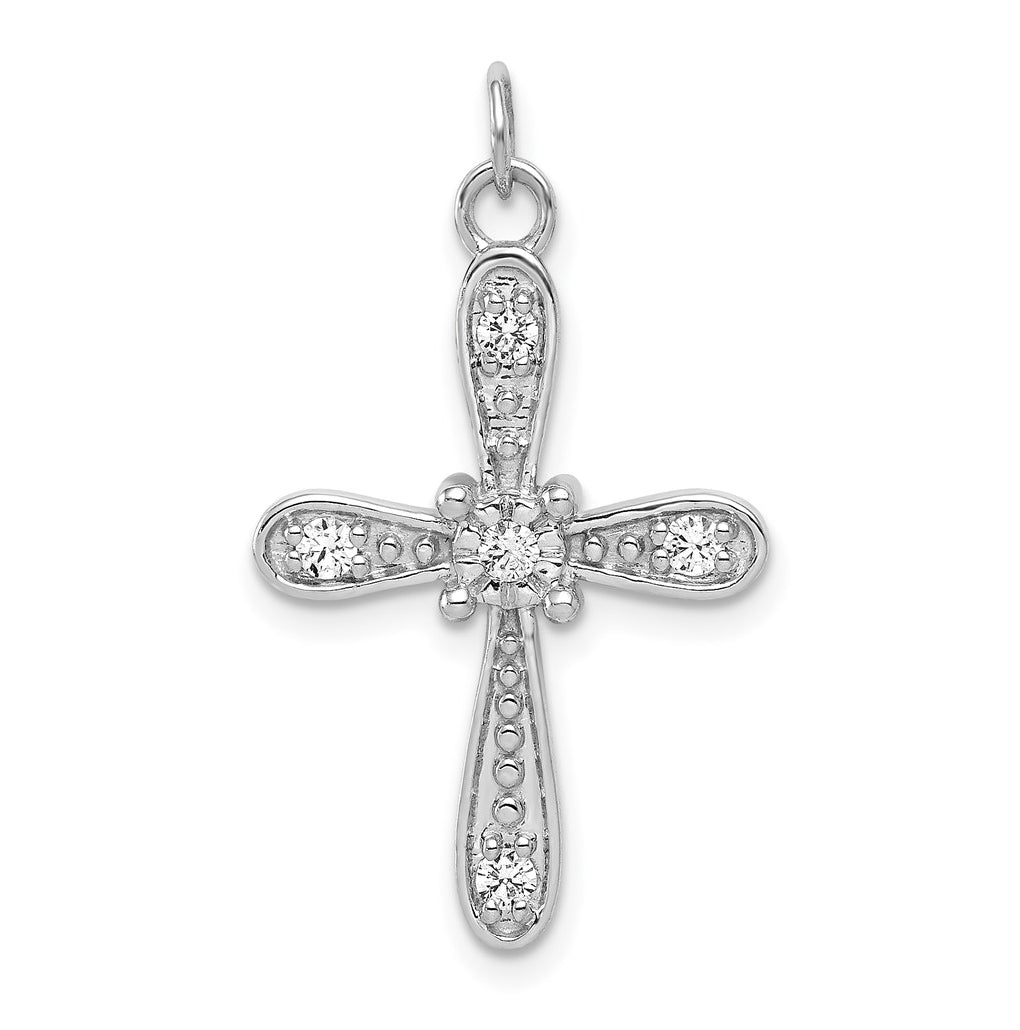 14k Rose Gold 1/6ct. Lab Grown Diamond VS/SI+ G+ Complete Cross Charm – Elegant Jewelry Gift for Birthday, Anniversary, Engagement, Wedding