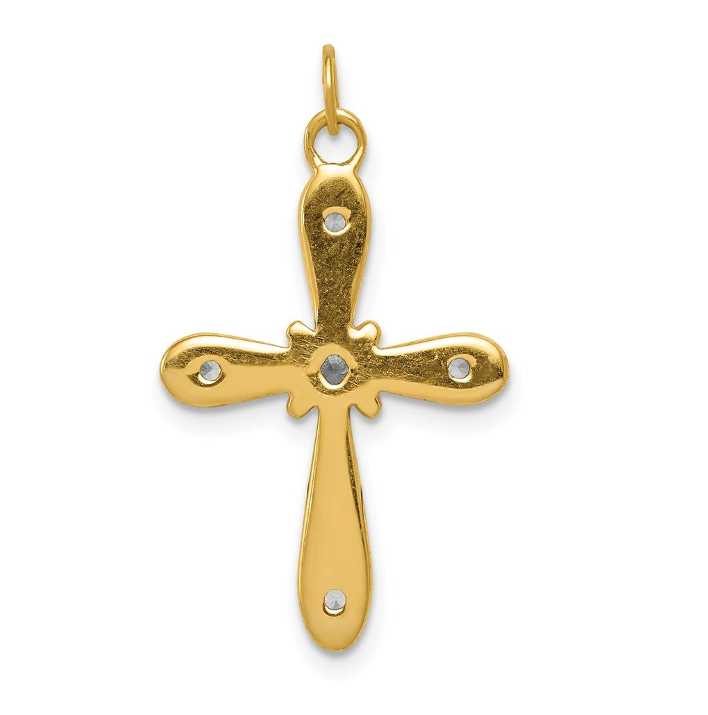 14k Rose Gold 1/6ct. Lab Grown Diamond VS/SI+ G+ Complete Cross Charm – Elegant Jewelry Gift for Birthday, Anniversary, Engagement, Wedding