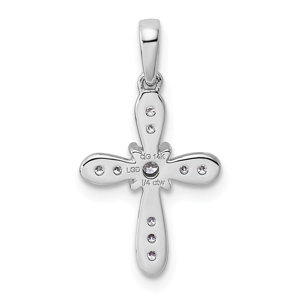14k Rose Gold 1/6ct. Lab Grown Diamond VS/SI+ G+ Complete Cross Charm – Elegant Jewelry Gift for Birthday, Anniversary, Engagement, Wedding