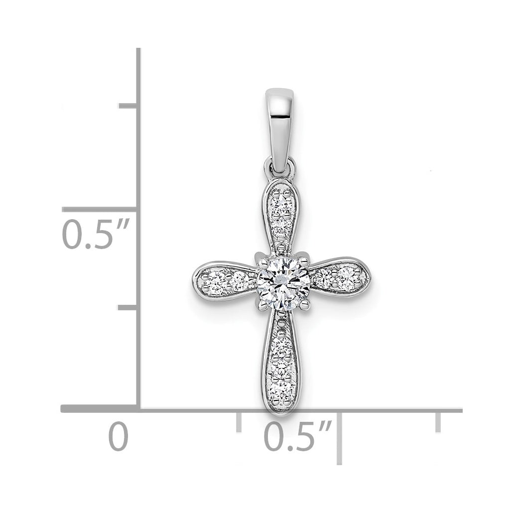 14k Rose Gold 1/6ct. Lab Grown Diamond VS/SI+ G+ Complete Cross Charm – Elegant Jewelry Gift for Birthday, Anniversary, Engagement, Wedding