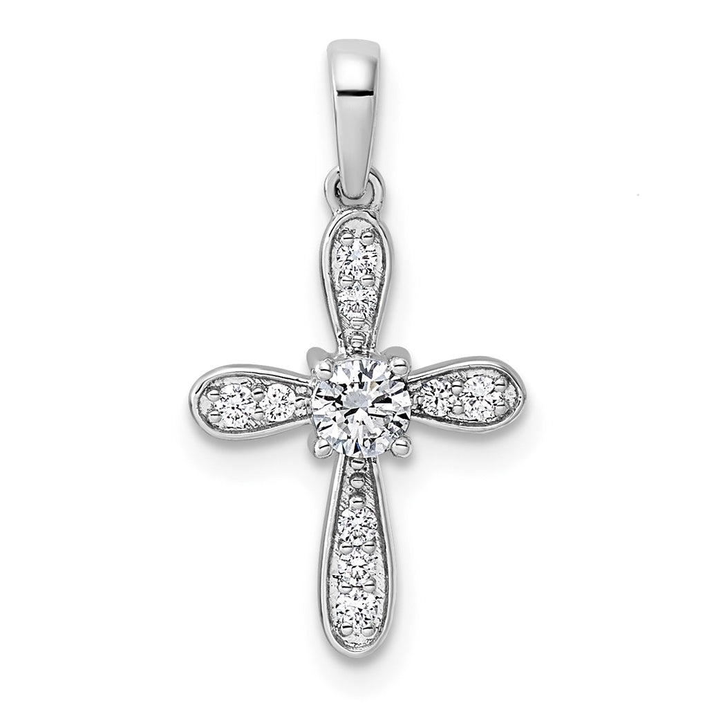 14k Rose Gold 1/6ct. Lab Grown Diamond VS/SI+ G+ Complete Cross Charm – Elegant Jewelry Gift for Birthday, Anniversary, Engagement, Wedding