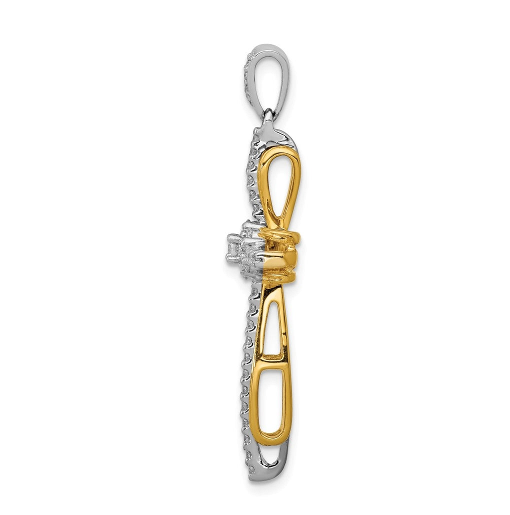 14k Yellow & White Gold 1/3ct. Lab Grown Diamond VS/SI+ G+ Complete Passion Cross Pendant – Elegant Jewelry Gift for Birthday, Anniversary, Engagement, Wedding