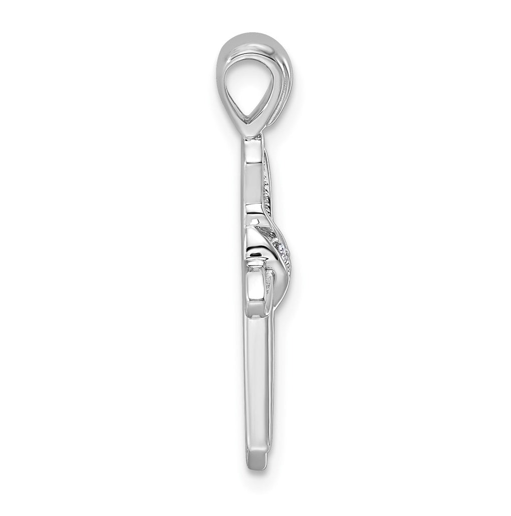 14k White Gold 1/20ct. Lab Grown Diamond VS/SI+ G+ Complete Cross Pendant – Elegant Jewelry Gift for Birthday, Anniversary, Engagement, Wedding