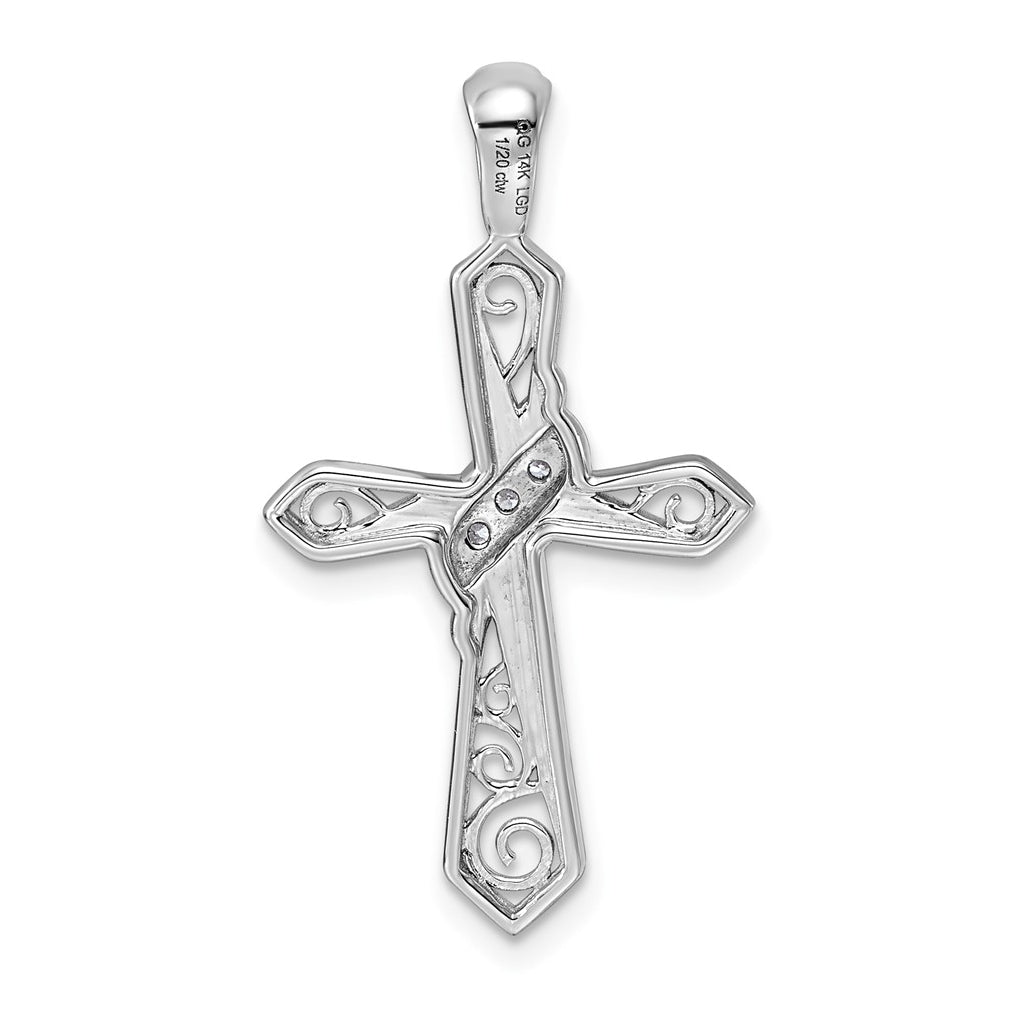 14k White Gold 1/20ct. Lab Grown Diamond VS/SI+ G+ Complete Cross Pendant – Elegant Jewelry Gift for Birthday, Anniversary, Engagement, Wedding