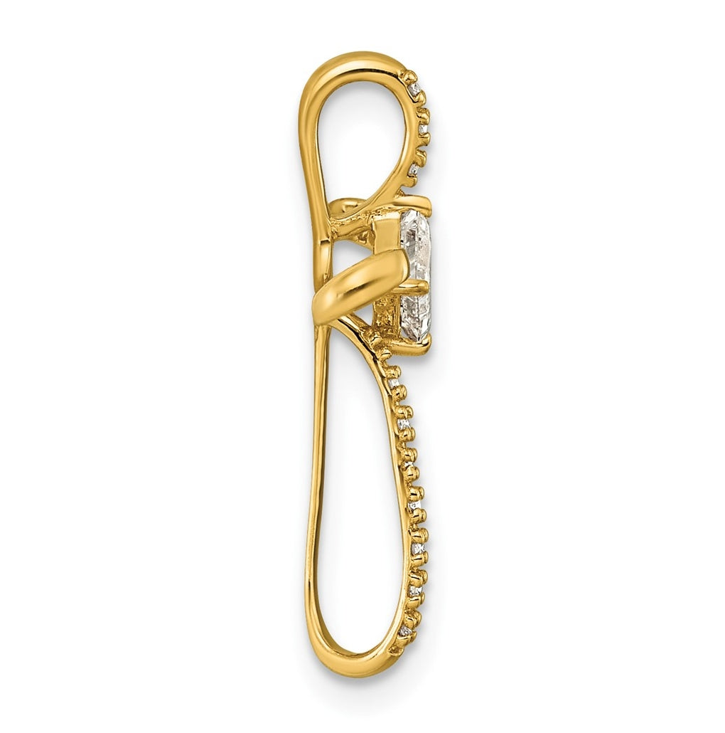 14k Yellow Gold with Rhodium 3/8ct. Lab Grown Diamond VS/SI+ G+ Complete Cross Slide – Elegant Jewelry Gift for Birthday, Anniversary, Engagement, Wedding