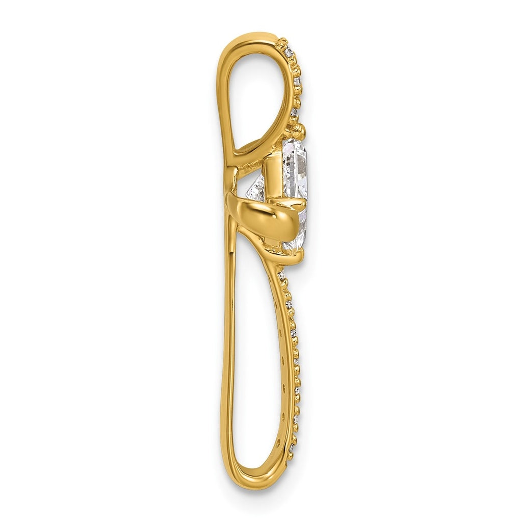 14k Yellow Gold with Rhodium 3/8ct. Lab Grown Diamond VS/SI+ G+ Complete Cross Slide – Elegant Jewelry Gift for Birthday, Anniversary, Engagement, Wedding