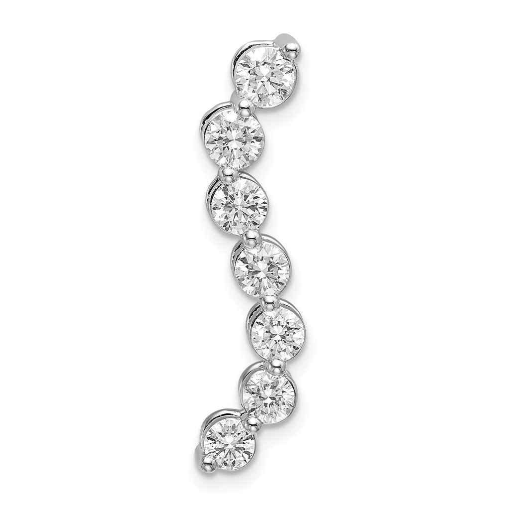 Sterling Silver Rhodium-plated 3/4ct. Lab Grown Diamond VS/SI+ G+ 7-Stone Complete Bar Slide – Elegant Jewelry Gift for Birthday, Anniversary, Engagement, Wedding