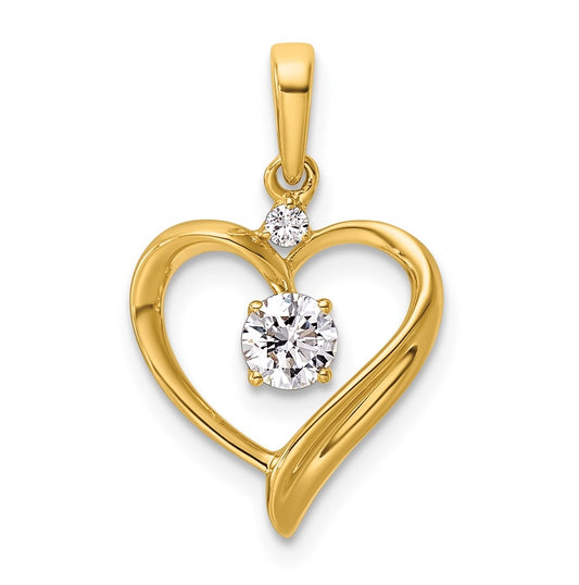 14K Yellow Gold 1/4ct Lab Grown Diamond VS/SI+ G+ Complete Heart Pendant – Elegant Jewelry Gift for Birthday, Anniversary, Engagement, Wedding