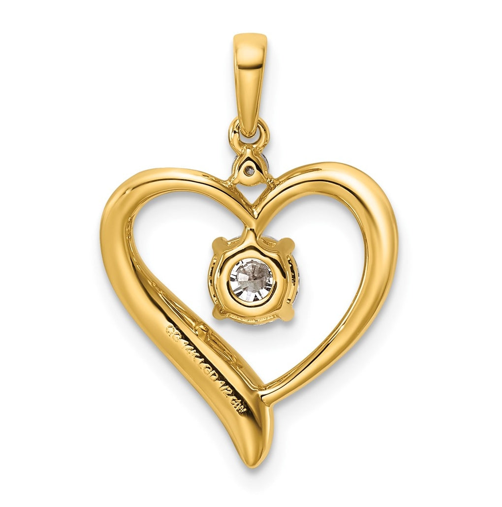 14K Yellow Gold 1/4ct Lab Grown Diamond VS/SI+ G+ Complete Heart Pendant – Elegant Jewelry Gift for Birthday, Anniversary, Engagement, Wedding