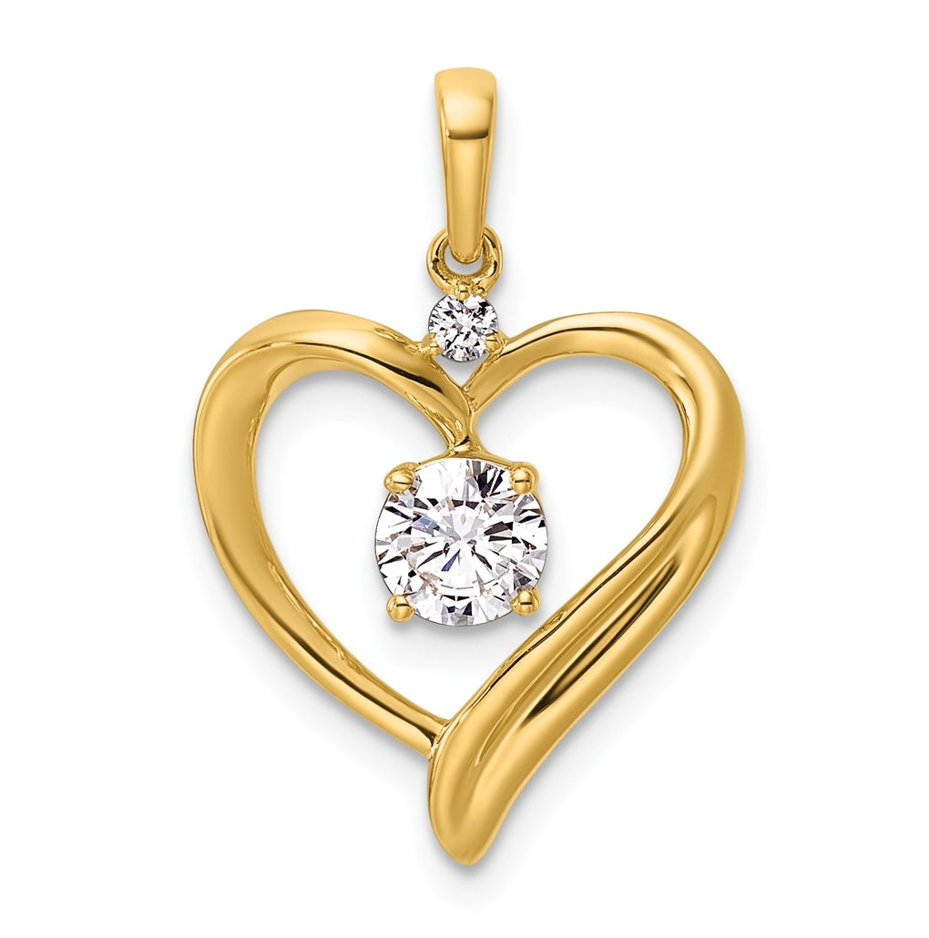 14K Yellow Gold 1/4ct Lab Grown Diamond VS/SI+ G+ Complete Heart Pendant – Elegant Jewelry Gift for Birthday, Anniversary, Engagement, Wedding