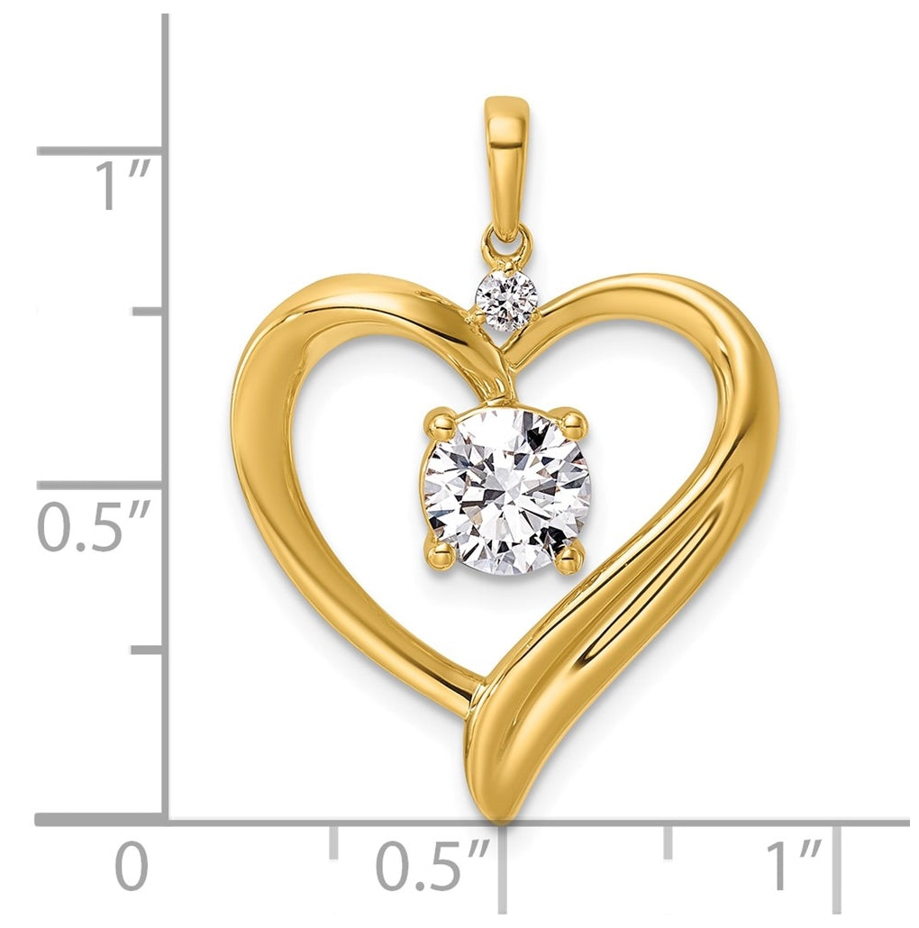 14K Yellow Gold 1/4ct Lab Grown Diamond VS/SI+ G+ Complete Heart Pendant – Elegant Jewelry Gift for Birthday, Anniversary, Engagement, Wedding