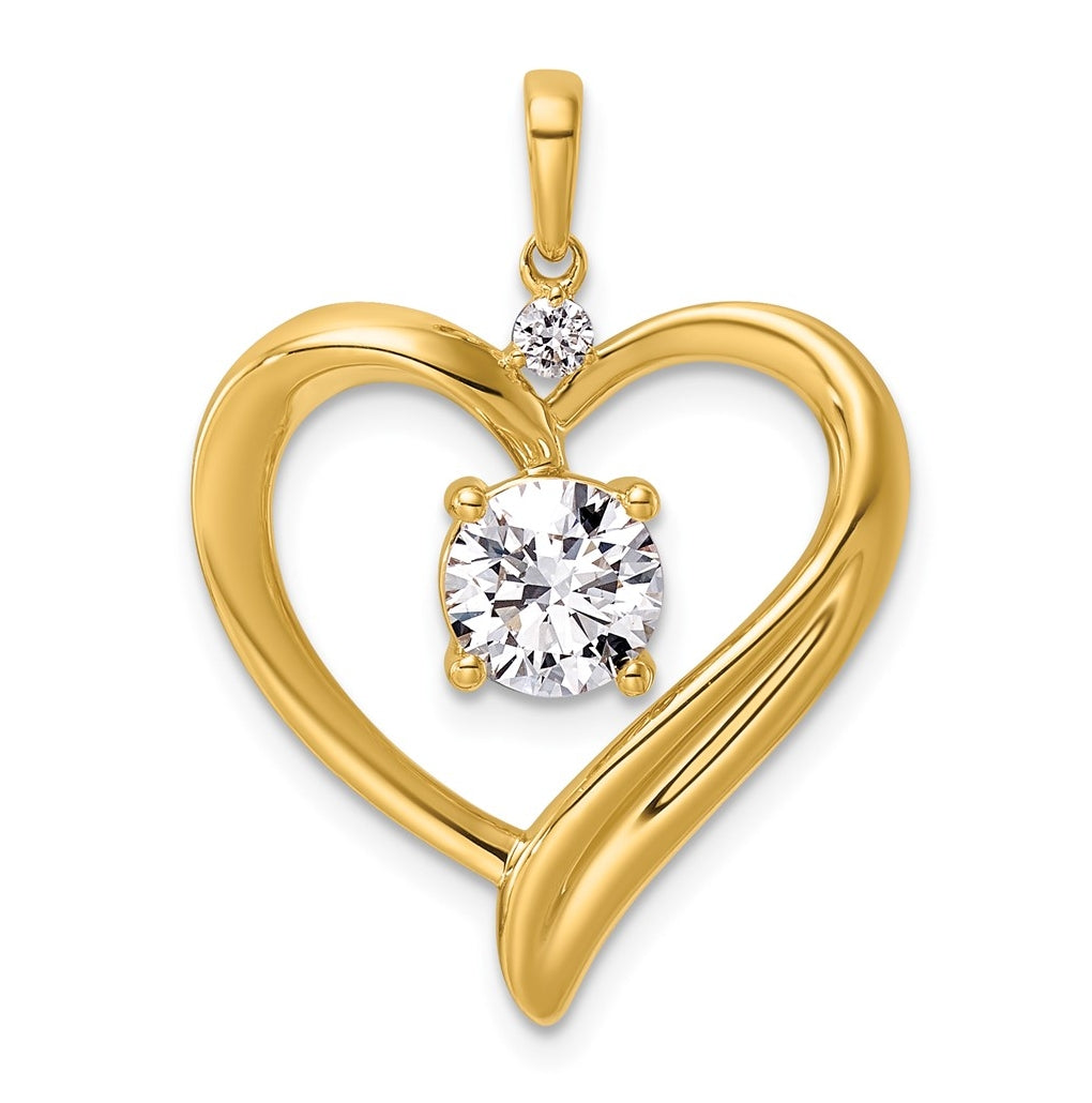 14K Yellow Gold 1/4ct Lab Grown Diamond VS/SI+ G+ Complete Heart Pendant – Elegant Jewelry Gift for Birthday, Anniversary, Engagement, Wedding
