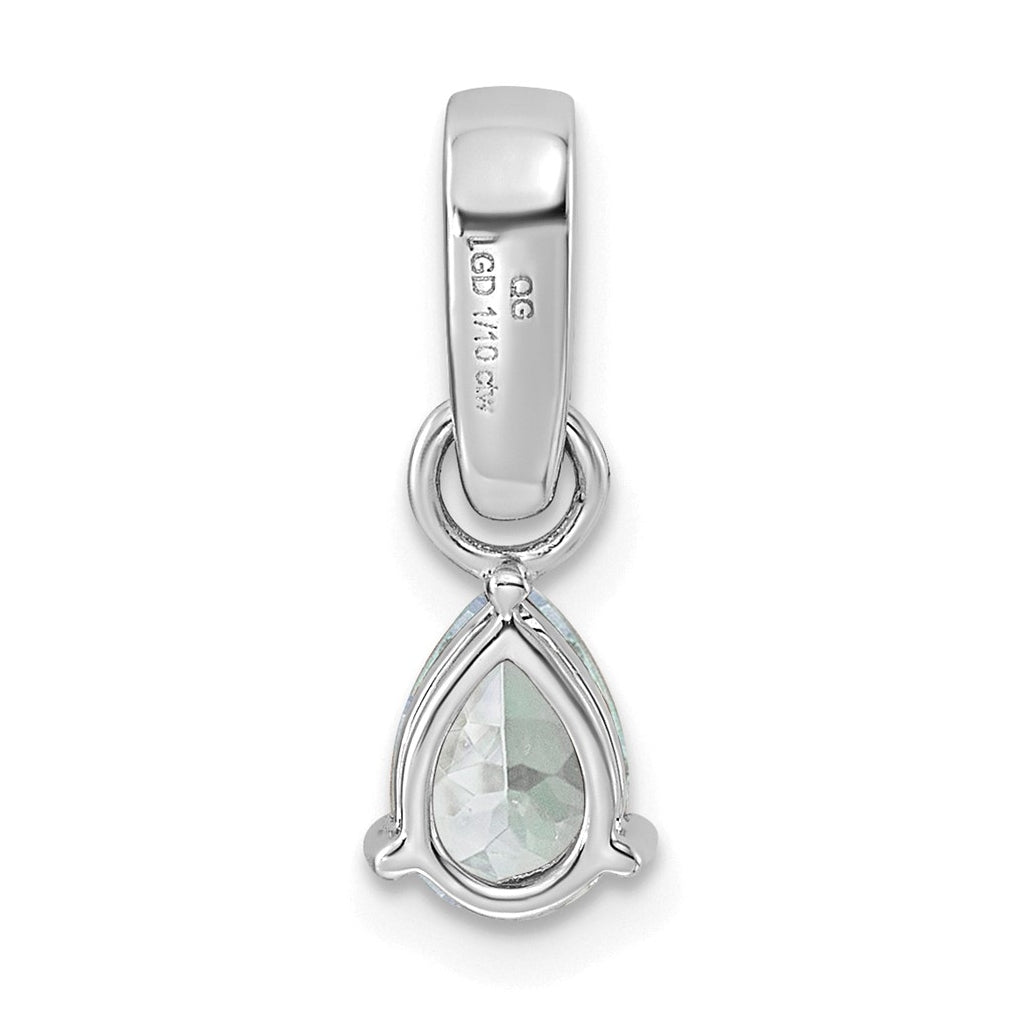 14K White Gold Pear Amethyst & 1/10 Cttw Lab Grown Diamond VS/SI+ G+ February Birthstone Complete Pendant – Elegant Jewelry Gift for Birthday, Anniversary, Engagement, Wedding