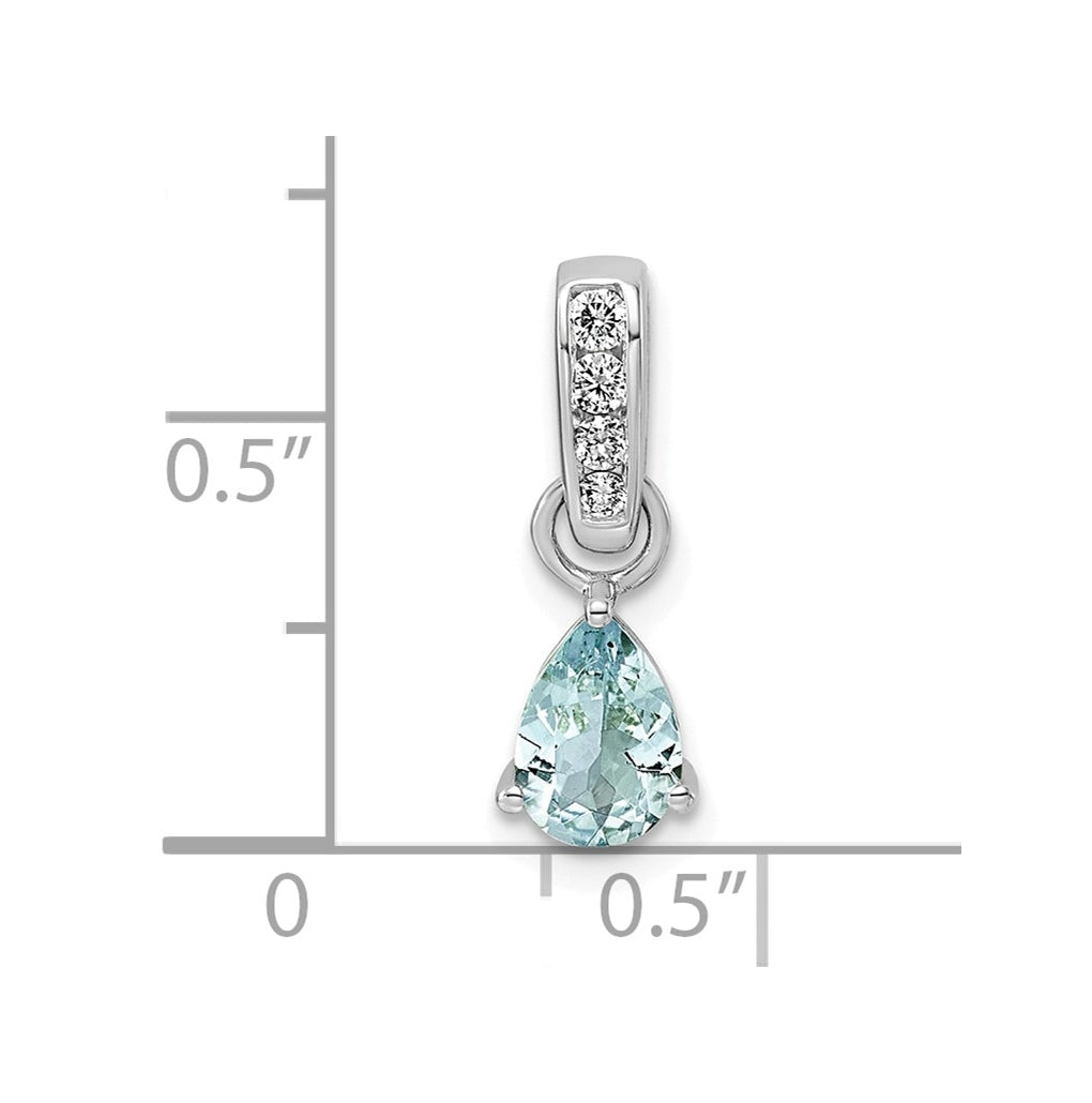 14K White Gold Pear Amethyst & 1/10 Cttw Lab Grown Diamond VS/SI+ G+ February Birthstone Complete Pendant – Elegant Jewelry Gift for Birthday, Anniversary, Engagement, Wedding