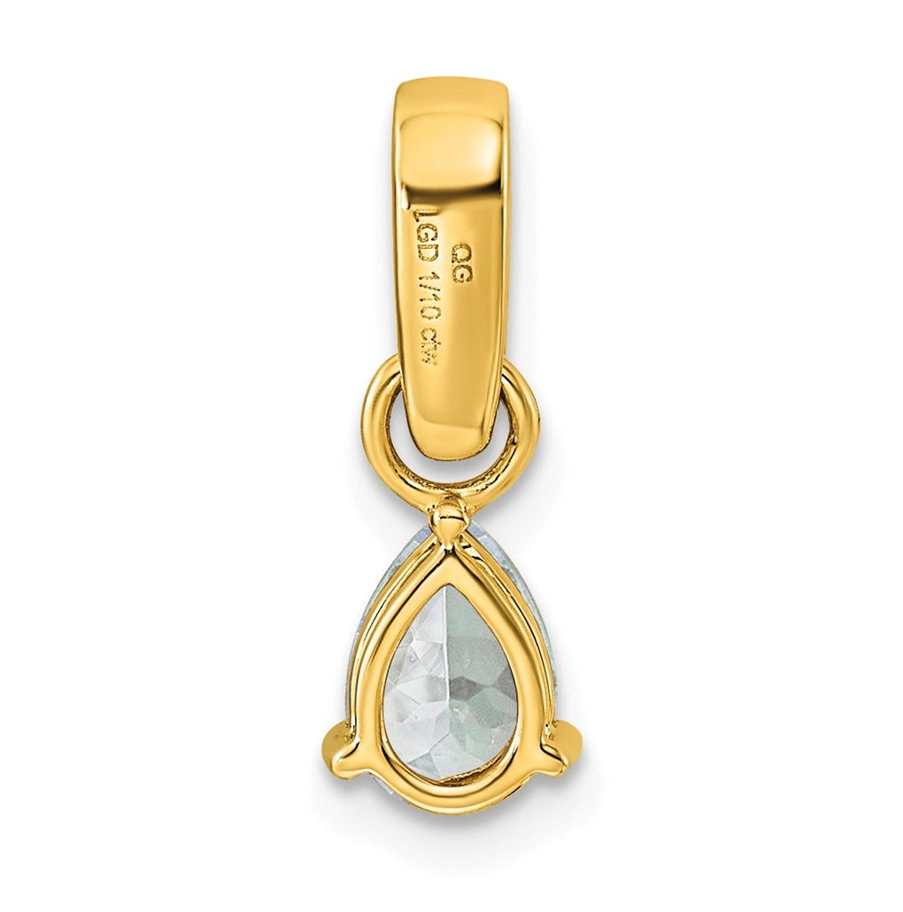 14K White Gold Pear Amethyst & 1/10 Cttw Lab Grown Diamond VS/SI+ G+ February Birthstone Complete Pendant – Elegant Jewelry Gift for Birthday, Anniversary, Engagement, Wedding