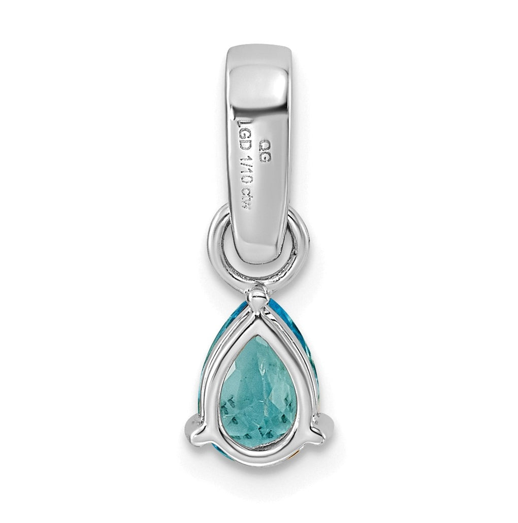 10k White Gold Pear Amethyst & 1/10 Cttw Lab Grown Diamond VS/SI+ G+ February Birthstone Complete Pendant – Elegant Jewelry Gift for Birthday, Anniversary, Engagement, Wedding