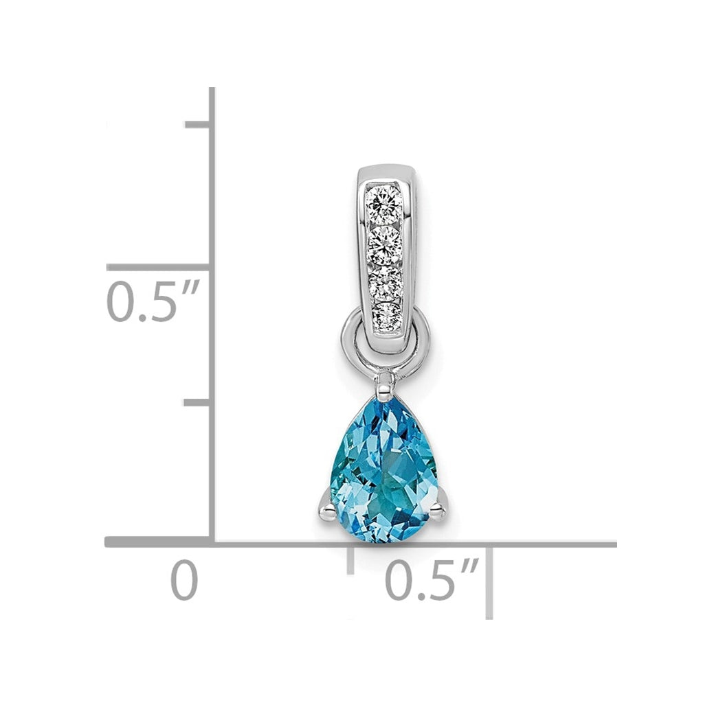 14K White Gold Pear Amethyst & 1/10 Cttw Lab Grown Diamond VS/SI+ G+ February Birthstone Complete Pendant – Elegant Jewelry Gift for Birthday, Anniversary, Engagement, Wedding