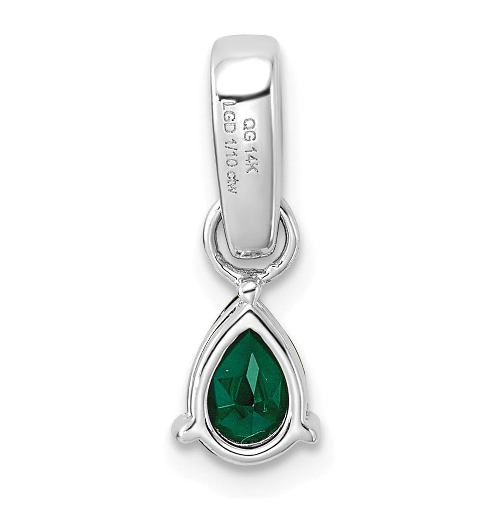 14K White Gold Pear Amethyst & 1/10 Cttw Lab Grown Diamond VS/SI+ G+ February Birthstone Complete Pendant – Elegant Jewelry Gift for Birthday, Anniversary, Engagement, Wedding
