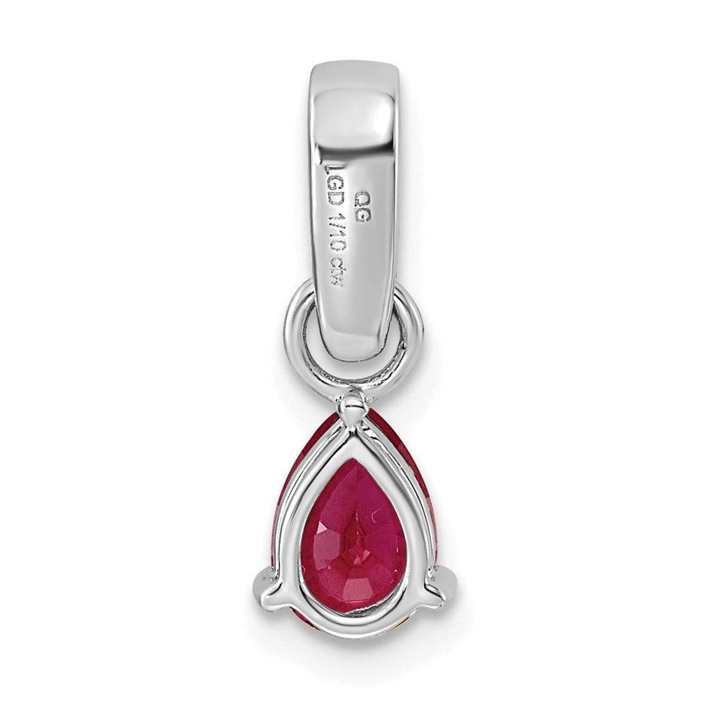 10k White Gold Pear Amethyst & 1/10 Cttw Lab Grown Diamond VS/SI+ G+ February Birthstone Complete Pendant – Elegant Jewelry Gift for Birthday, Anniversary, Engagement, Wedding