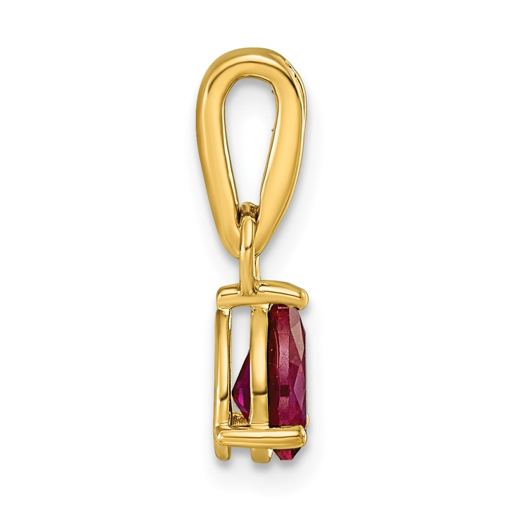 10k White Gold Pear Amethyst & 1/10 Cttw Lab Grown Diamond VS/SI+ G+ February Birthstone Complete Pendant – Elegant Jewelry Gift for Birthday, Anniversary, Engagement, Wedding